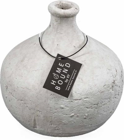 HomeBound by KY | Aardewerk vaas wit | 15x15x14cm | vaas wit aardewerk