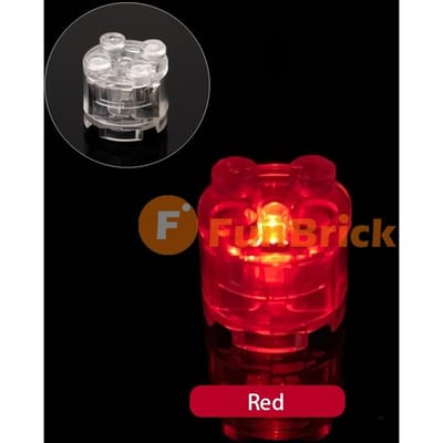 10 STUKS Multi Flash LED Licht Bouwstenen 2x2 Rond Baksteen MOC Speelgoed voor Stadsweg Assemblage Klassiek Cadeau 5PCS rood