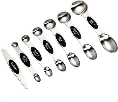 EGoods - Magnetische Maatlepels Set met 7 Roestvrijstalen Lepels voor Droge en Vloeibare Ingrediënten - Handig voor koken en bakken