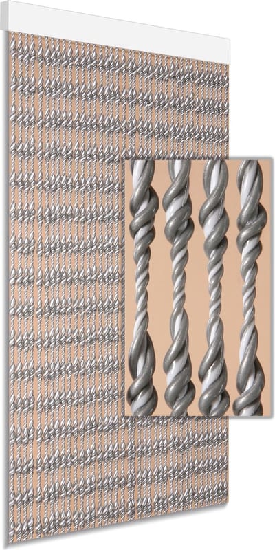 Degor Vliegengordijn Ember - 90x210cm - Grijs/wit - Huisdiervriendelijk