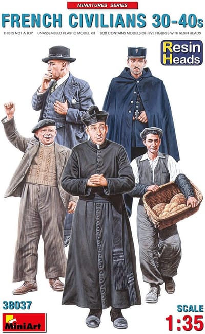 MiniArt Modelbouwpakket Militaire voertuigen - 38037 French Civilians 1930-40#039 Plastic - 1:35 - Modelbouw