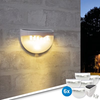 Solar wandlamp buiten 'Druppel' - Voordeelset 6 stuks - Buitenverlichting met schemersensor - Tuinverlichting op zonne-energie geschikt voor schutting
