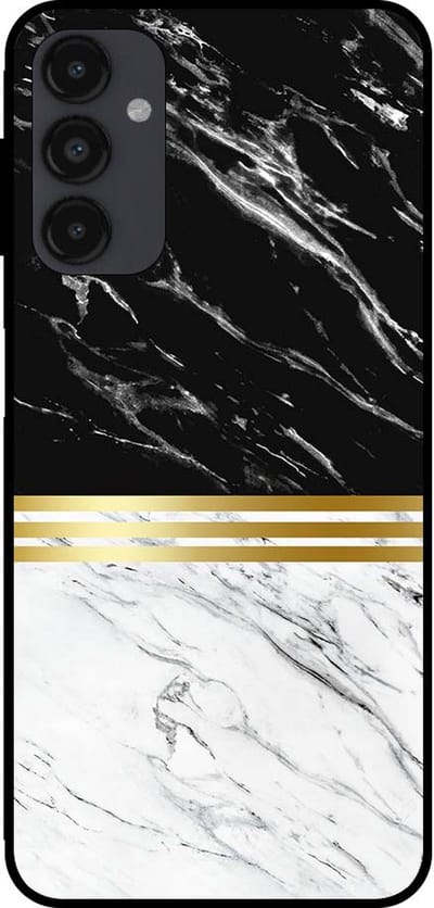 Smartphonica Telefoonhoesje voor Samsung Galaxy A14 marmer look - backcover marmer hoesje - Zwart Wit geschikt voor Samsung Galaxy A14