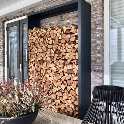 Houtopslag Beltza Zwart 150 x 38.5 x 150 cm