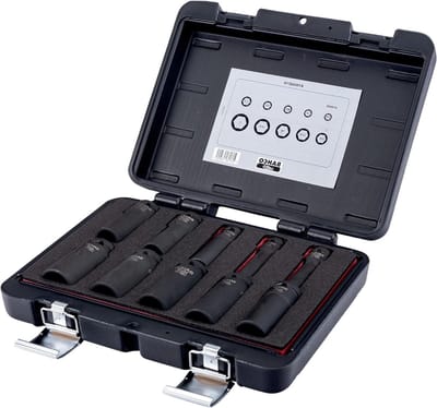 Slagdoppen Set - Dopsleutels Set - Mecánica de Mantenimiento - Larga - 1/2" - Zwart