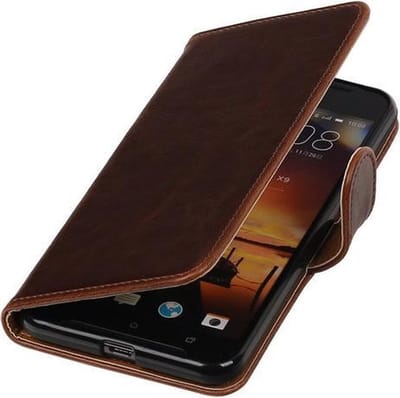 Mocca Pull-Up PU booktype wallet cover hoesje voor HTC One X9