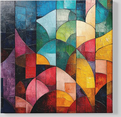 Canvas Schilderij - Abstract - Kleurrijk - Wanddecoratie - 40x40x2 cm