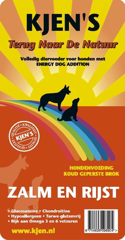 Kjen's geperst hondenvoer Zalm & Rijst 15 kg - Hond