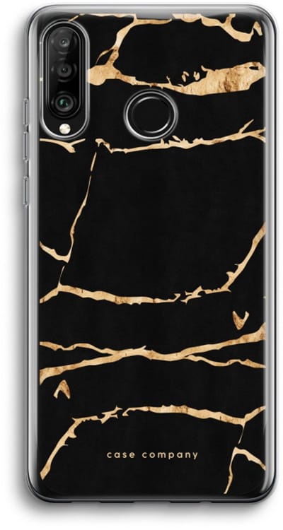 Case Company® - Hoesje geschikt voor Huawei P30 Lite hoesje - Gouden marmer - Soft Cover Telefoonhoesje - Bescherming aan alle Kanten en Schermrand