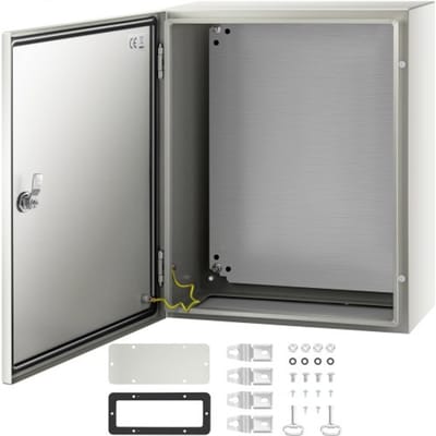 VEVOR Schakelkast Nema IndustriëLe Behuizing 50x40x20cm Nema 4x Stalen Verdeelkast Ip66 Waterdichte en Stofdichte Elektrische Aansluitdoos voor Buiten/Binnen Met Montageplaat