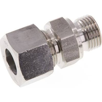 G 1/2'' Buitendraad x 16S RVS Rechte Snijring Koppeling 400 Bar DIN 2353 - FL2S-MC-ST-012G-16-S