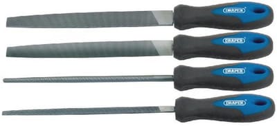 Metalen werkvijlset met zachte grip - 4 stuks - 200 mm