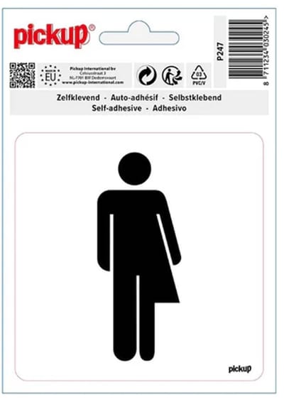 Pickup Pictogram 100x100 mm - Genderneutraal - toiletten - WC - zelfklevende vinyl sticker