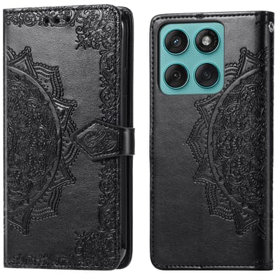 imoshion Hoesje - Geschikt voor Motorola Moto G57 Power - Mandala Bookcase - Zwart