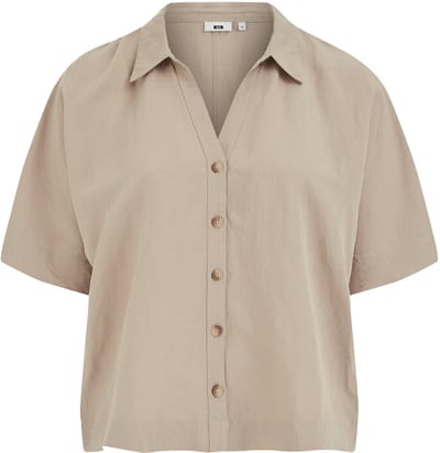 WE Fashion Dames blouse van linnenmix - Curve