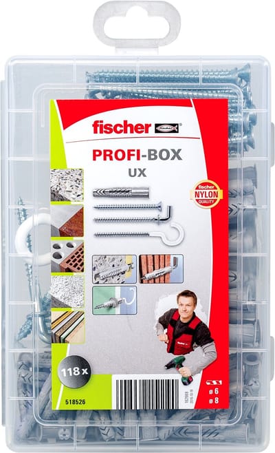 Fischer Box Universeelplug UX + schroeven + haken