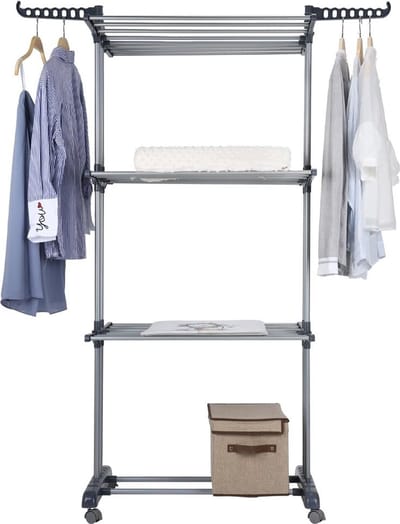 wasdroogrek met grote capaciteit opgewaardeerde versie, droogrek kleding, waslijn roestvrij staal, vouwen binnen en buiten
