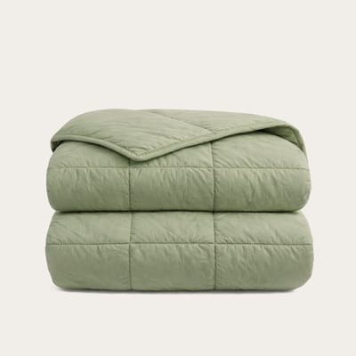 HappyBed Dekbed zonder overtrek 140x200 - 100% Katoen - Wasbaar Dekbed - Bedrukt dekbed zonder hoes - Hoesloos Dekbed - Eenpersoonsdekbed - Sage Green