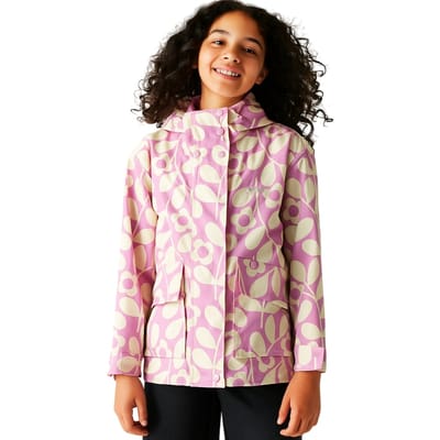 Regatta Orla Kiely Swing Jasmine Flower Waterdichte Jas voor Kinderen/Kinderen (Lila-crème)