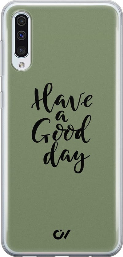 Hoesje geschikt voor Samsung Galaxy A50 - Good Day - - Groen - Soft Case Telefoonhoesje - TPU Back Cover - Casevibes