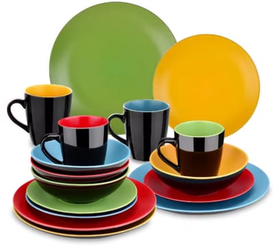 Arcadia Valenza Serviesset - 16 delig - 4 persoons - Rainbow - Dinerborden - Bordenset - Diepe borden - Ontbijtborden - Servies - Keukenservies