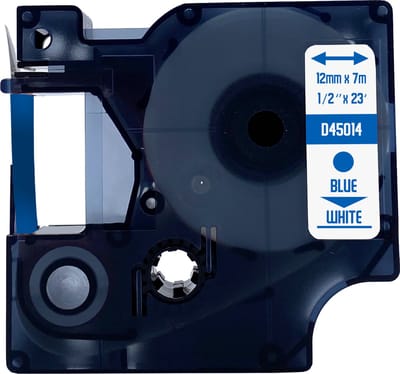 DULA Dymo D1 45014 - S0720540 - Compatible label tape - 1 lettertape - Blauw op wit - 12mm x 7m