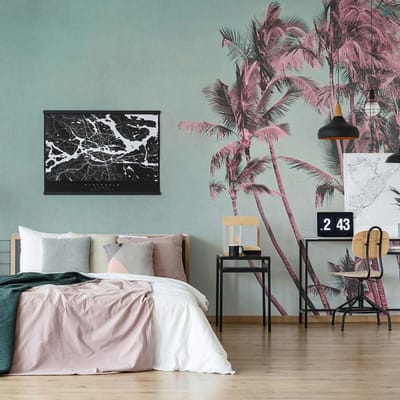 Fotobehang TropicalBreeze DD119769 A.S. Création ARTist Blauw Roze Vlies 270 x 400 cm (4 delen) 3D Fotobehang