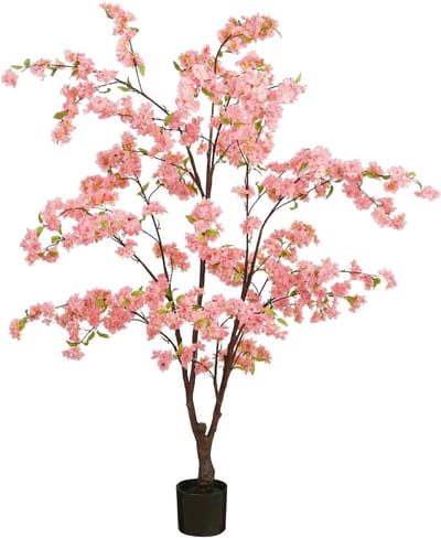Mica Decorations Kunstbloem Blossom - 50x50x168 cm - Polyester - Roze