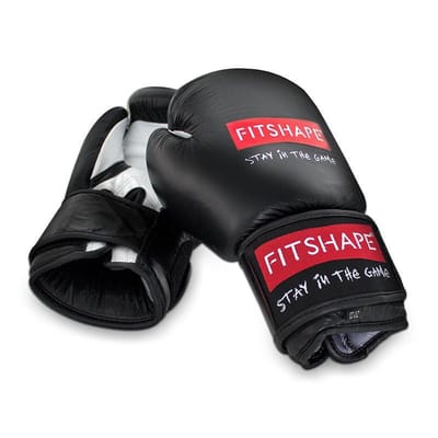 Fitshape (Kick)Bokshandschoenen zwart/wit leer 10