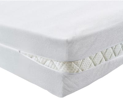 Famanu – Badstof matrashoes 90x200 cm, niet gewatteerde matrasbeschermer voor matrashoogte 16–22 cm