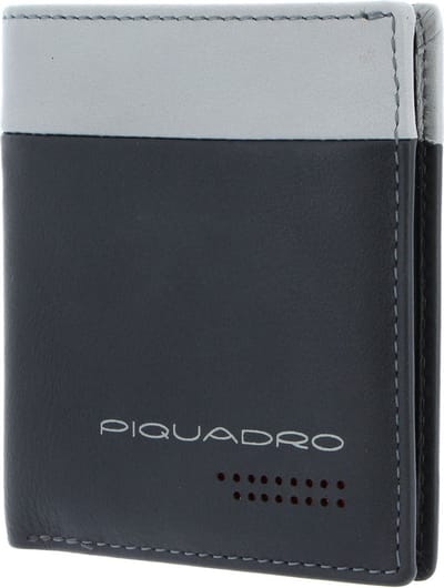Piquadro, Piquadro, Portefeuille en Cuir, Pour Cartes Bancaires Et de Crédit, Noir, Gris, Pour Homme