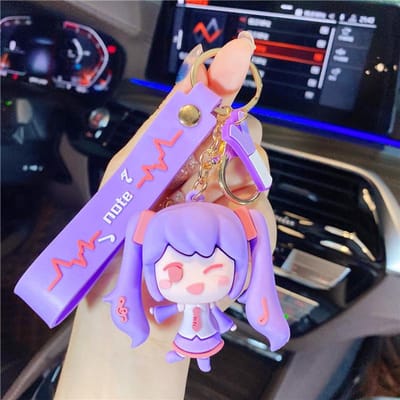 Hatsune Miku Anime Figuur Pop Autosleutelhanger - Schattig Meisje Sleutelhanger Hanger Koppel Bijpassende Tas Sleutelhangers Verjaardagscadeau