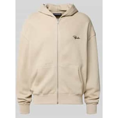 Oversized sweatjack met capuchon en logostitching