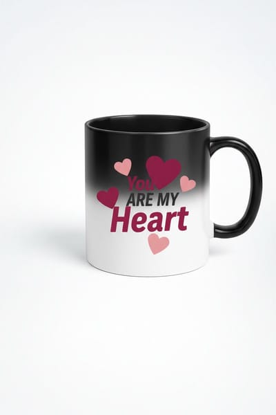 Magische Mok "You Are My Heart" | Kleurveranderende Liefdesmok met Harten | Valentijn Cadeau