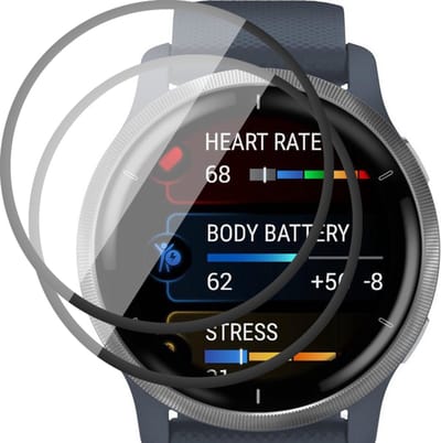 Screenprotector geschikt voor Garmin Venu 2 - Flexibele Full Screen Protector - 2 Stuks