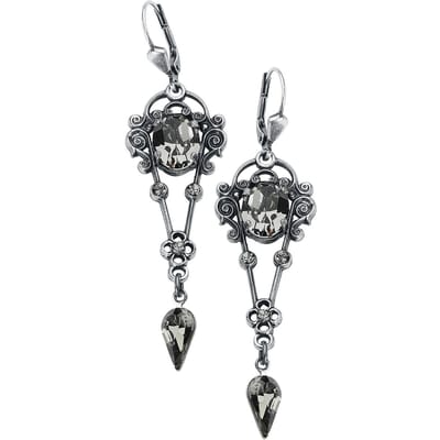 Krikor - Gothic Oorbel - Dark Passion - voor Vrouwen - zilverkleurig