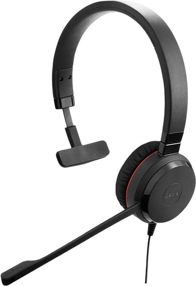 Mono Headset voor Unified Communications - Passieve Ruisonderdrukking - 3,5 mm Jack - Zwart