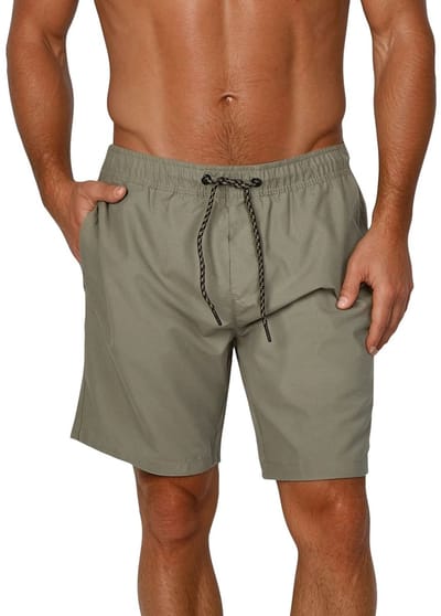 riverso Heren Short RIVDavid bequem Beige S Volwassenen Sneldrogende Zwemshort met Trekkoord