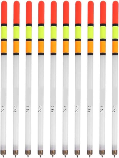 Visdobbers Assortiment - Vis Drijvers Bobbers - Vissen - Lichtgewicht Kunststof - 10 stuks - Wit
