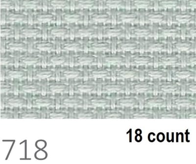 Borduurstof - Zweigart Precut - 18 count - Grijsgroen - 48 x 53 cm - Aida