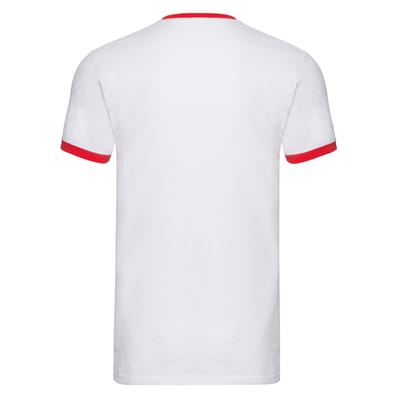 Fruit of the Loom Heren Ringer T-Shirt (Wit/rood)