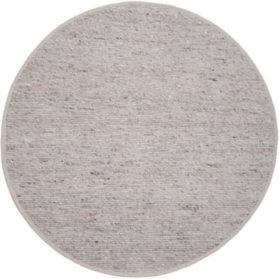 Vloerkleed Scott Donker Beige Rond ø160 cm - Wol Platgeweven Vloerkleed – Japandi / Tijdloos Modern Design