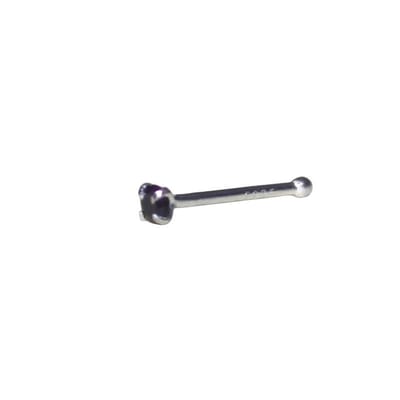 Aramat Jewels | Neuspiercing | Zilveren Neuspiercing met Kristal Steentje 1.5mm | Zwart | |1,5mm | Zilver | Volwassenen | Verkleurd niet