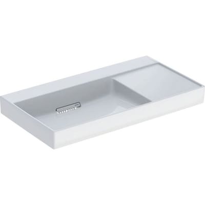 Geberit ONE washbasin 90 cm, horizontal outlet, without tap hole, without overflow, shelf right 505.042.00.1