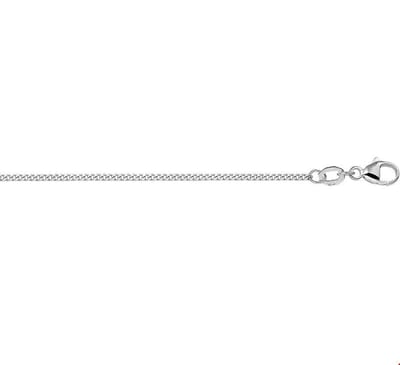 The Jewelry Collection 9 Krt. Ketting Gourmet 1,4 mm - 9 Karaats Wit