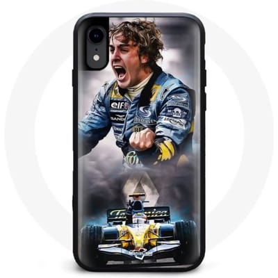 Coque - MANIACASE - Iphone XR - Noir - Design Fernando Alonso - Souple