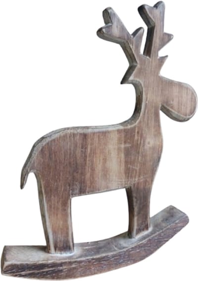 Beeld Hobbel eland hout decoratief kerst