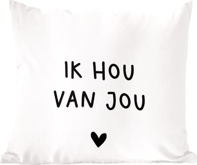 Sierkussens - Kussentjes Woonkamer - 60x60 cm - Spreuken - Ik hou van jou - Quotes