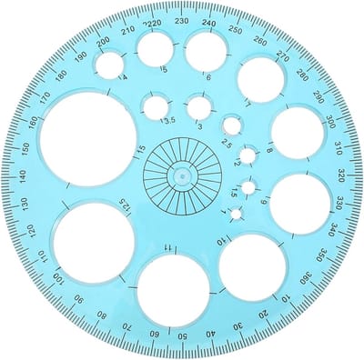 Cirkelsjabloon Tekenen - Meetliniaal Stencil - Ontwerpen Tekenen - Multifunctioneel Hulpmiddel - 11.5 cm Diameter - Transparant