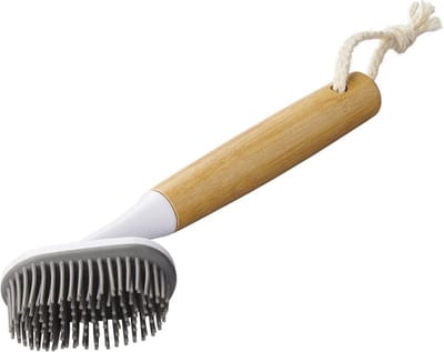 ProPlus Siliconen Afwasborstel - 23 cm - Schoonmaakborstel - Afwasgereedschap - Zacht voor Servies - Bamboe - Krasvrij - Hygiënisch